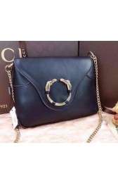 Gucci Calfskin Leather Messenger Chain Bags 308506 Black VS00650