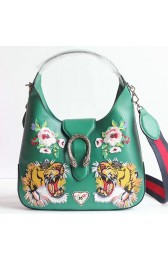 Gucci Dionysus Embroidered Small Leather Hobo Bag Green 444072 VS04790