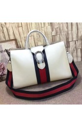 Gucci Dionysus Leather Top Handle Bag White 444167 VS01325