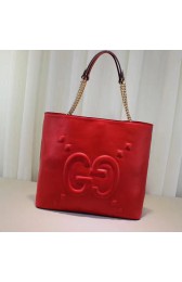 Gucci Embossed GG Leather Tote Red 453561 VS08618