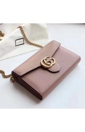 Gucci GG Marmont Leather Mini Chain Bag Light Pink 401232 VS06075