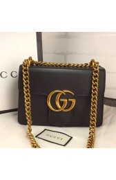 Gucci GG Marmont Leather Shoulder Bag 431384 Black VS00786