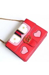 Gucci GG Marmont Leather Shoulder Bag Red 431382 VS06843