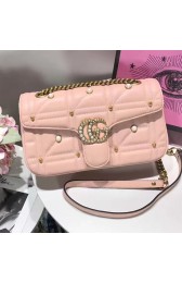 Gucci GG Marmont Matelasse Shoulder Bag Pink 443497 VS06009