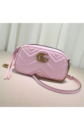 Gucci GG Marmont Matelasse Shoulder Bag Pink 447632 VS02115