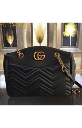 Gucci GG Marmont matelasse tote Bag Black Original Leather 443501 VS07433