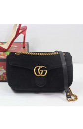 Gucci GG Marmont Velvet Shoulder Bag Black 443497 VS06495