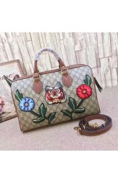 Gucci GG Supreme Canvas Top Handle Bag with Embroideries 409527 VS06699