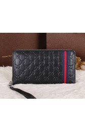 Gucci Guccissima Leather Clutch G2636 Black VS04400