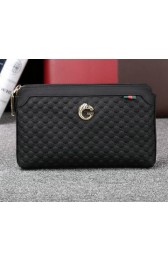 Gucci Guccissima Leather Mens Clutch G50842 Black VS03385