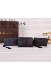 Gucci Guccissima Leather Mens Clutch G60062 Black VS06964