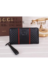 Gucci Guccissima Leather Mens Clutch G60063 Black VS05742