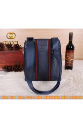 Gucci Guccissima Leather Mens Messenger Bag G80214 Blue VS08788