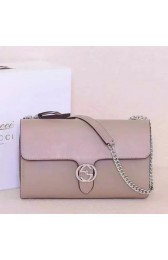 Gucci Interlocking Leather Shoulder Bag 387604 Apricot VS00016