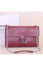 Gucci Interlocking Leather Shoulder Bag 387604 Burgundy VS05292