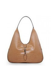 Gucci Jackie Croco Leather Hobo Bag 362968 Wheat VS03631