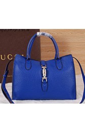 Gucci Jackie Original Leather Top Handle Bag 363529 Blue VS00228