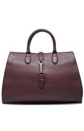 Gucci Jackie Soft Leather Top Handle Bag 362970 Burgundy VS07458