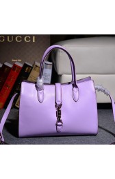 Gucci Jackie Soft Leather Top Handle Bag 365460 Lavender VS08143