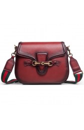 Gucci Lady Web Calfskin Leather Shoulder Bags 383848 Burgundy VS03071