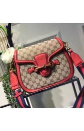 Gucci Lady Web Original GG Canvas Shoulder Bag Red 383848 VS09521