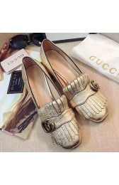 Gucci Metallic Leather Mid-heel Pump Gold 461947 VS08361