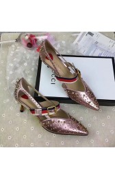 Gucci Metallic Studded Pump Pink 452145 VS03445