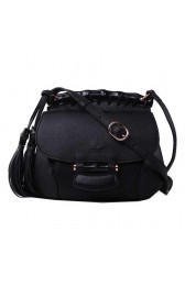 Gucci Nouveau Fringe Original Leather Shoulder Bag 347100 Black VS00730