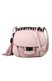Gucci Nouveau Fringe Original Leather Shoulder Bag 347100 Light Pink VS01801