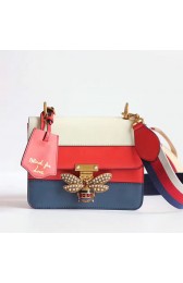 Gucci Queen Margaret Leather Shoulder Bag Red&White&Blue 476542 VS00119