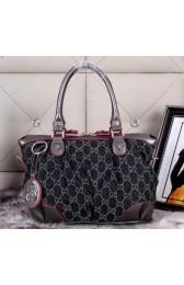 Gucci Rania Top Handle Shiny Original GG Canvas Bags 247902 Black VS08387