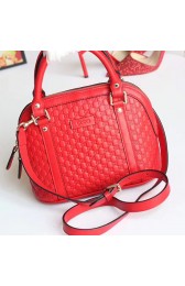 Gucci Signature Leather Top Handle Bag Red 449654 VS00235