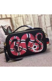 Gucci Snake Print Leather Top Handle Bag 453565 VS09653