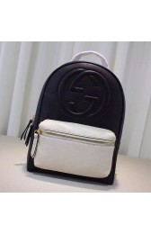 Gucci Soho Leather Chain Backpack Black and White 431570 VS09465