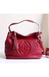 Gucci Soho Leather Hobo Bag Red 408825 VS04758