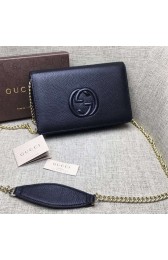 Gucci Soho Leather Mini Chain Bag Black 407041 VS06281