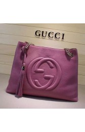 Gucci Soho Leather Shoulder Bag Pink 308982 VS07558