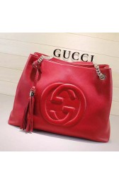 Gucci Soho Leather Shoulder Bag Red 308982 VS03820