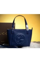Gucci Soho Leather Top Handle Bag 369176 Royal VS01481