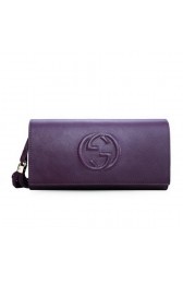 Gucci Soho Original Leather Clutch 336753 Purple VS03142