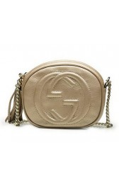 Gucci Soho Original Leather mini Chain Bag 353965 Light Gold VS02151