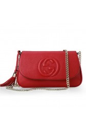 Gucci Soho Original Leather Shoulder Bag 336752 Red VS07303