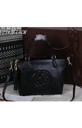 Gucci Soho Original Leather Top Handle BagS 369176 Black VS01688