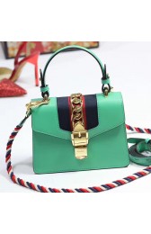 Gucci Sylvie Leather Mini Bag Light Green 470270 VS01248