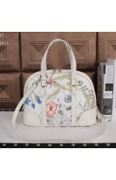 Gucci Vintage Linen Top Handle Bag 309617 White VS02283
