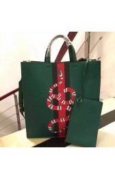Gucci Web And Snake Leather Tote Bag 431336 VS04499