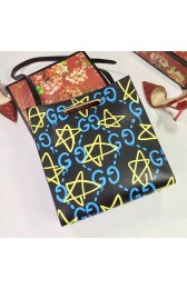 Gucci XL Leather GucciGhost Tote with GucciGhost Print 414476 VS04092