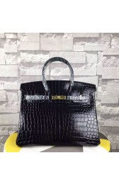 Hermes Birkin 35CM Tote Bag Black Crocodile Leather B06222 VS09372