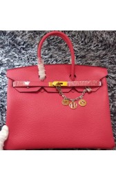 Hermes Birkin 35CM Tote Bag Litchi Leather HB35GL Rose VS09317