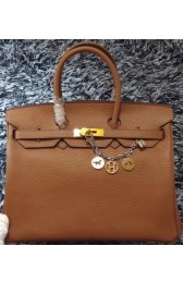 Hermes Birkin 35CM Tote Bag Litchi Leather HB35GL Wheat VS01683